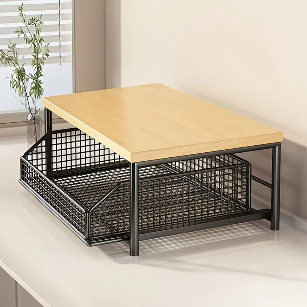 

1PC Kitchen Countertop Organizer|Multi-Use Shelf For Microwave Spices Coffee Machine & Printer Suitable For Kitchen Desk Office