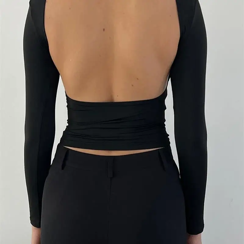 TiulZial Y2K Women's Bal Long Sve Crop T-irt Casual Fit 3D Printed Cool Feeling Thin Spring Autumn Top