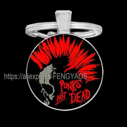 Punks Not Dead Keychains House Rock Keychain for Key Gift for Men