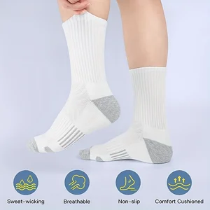 6 pairs of male sports socks bufferred running breathable socks outdoor sports long socks mid -calf socks 10 Main Half Sales - №6