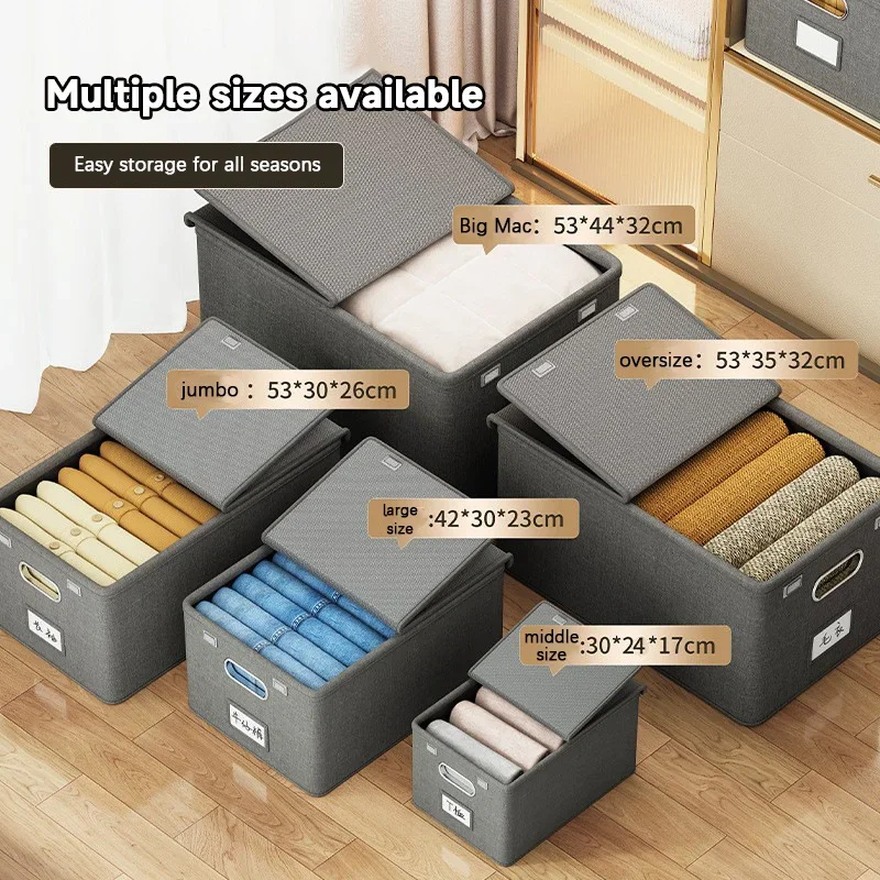 Cation Folding Conjoined Lid Organiser Large Capacity Flip Lid Organiser Household Clothes Organiser Wardrobe Storage Boxes