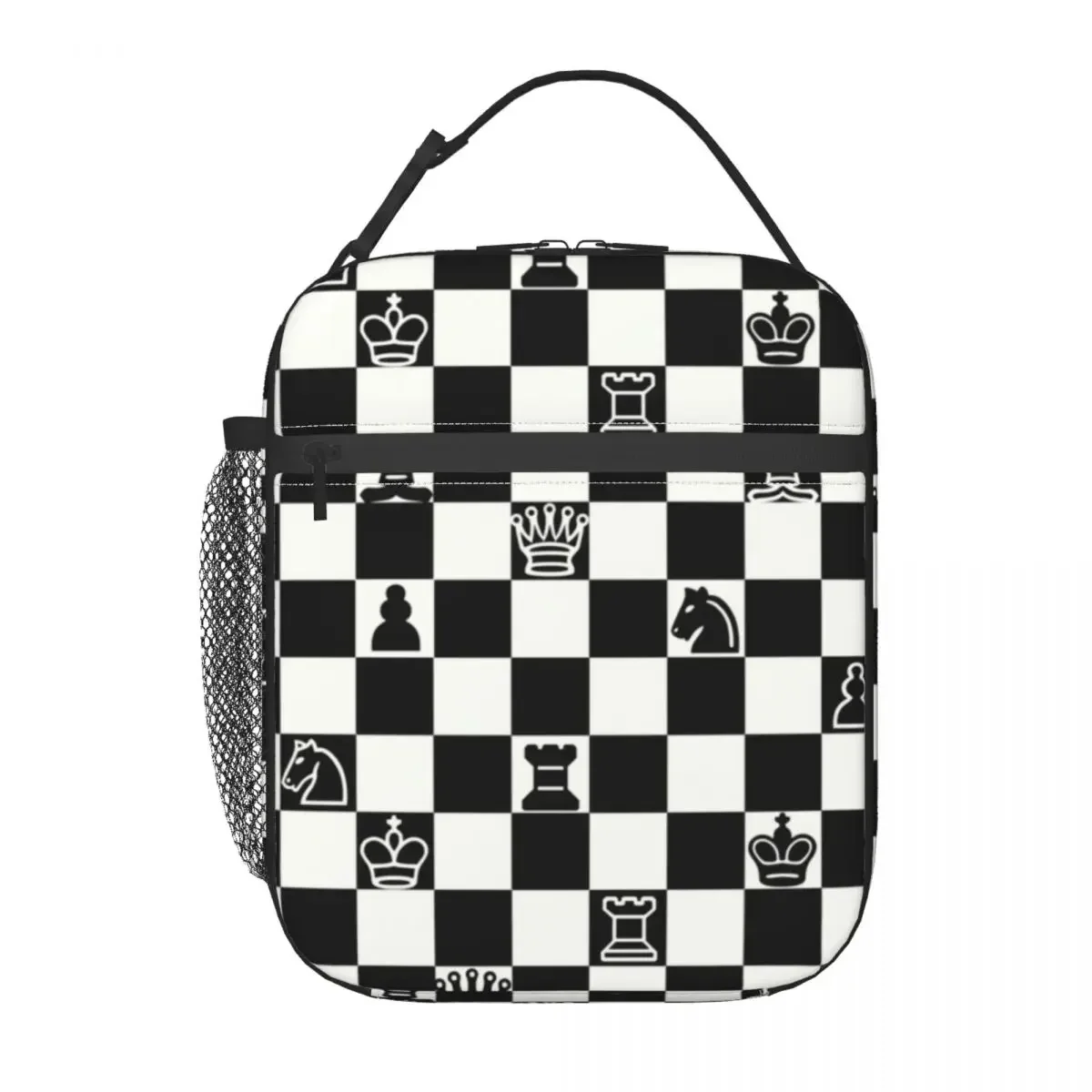 Custom Fashion Chess Lunch Bag Men Women Cooler Thermal Chessboard Game Insulated Lunch Boxes for Children School