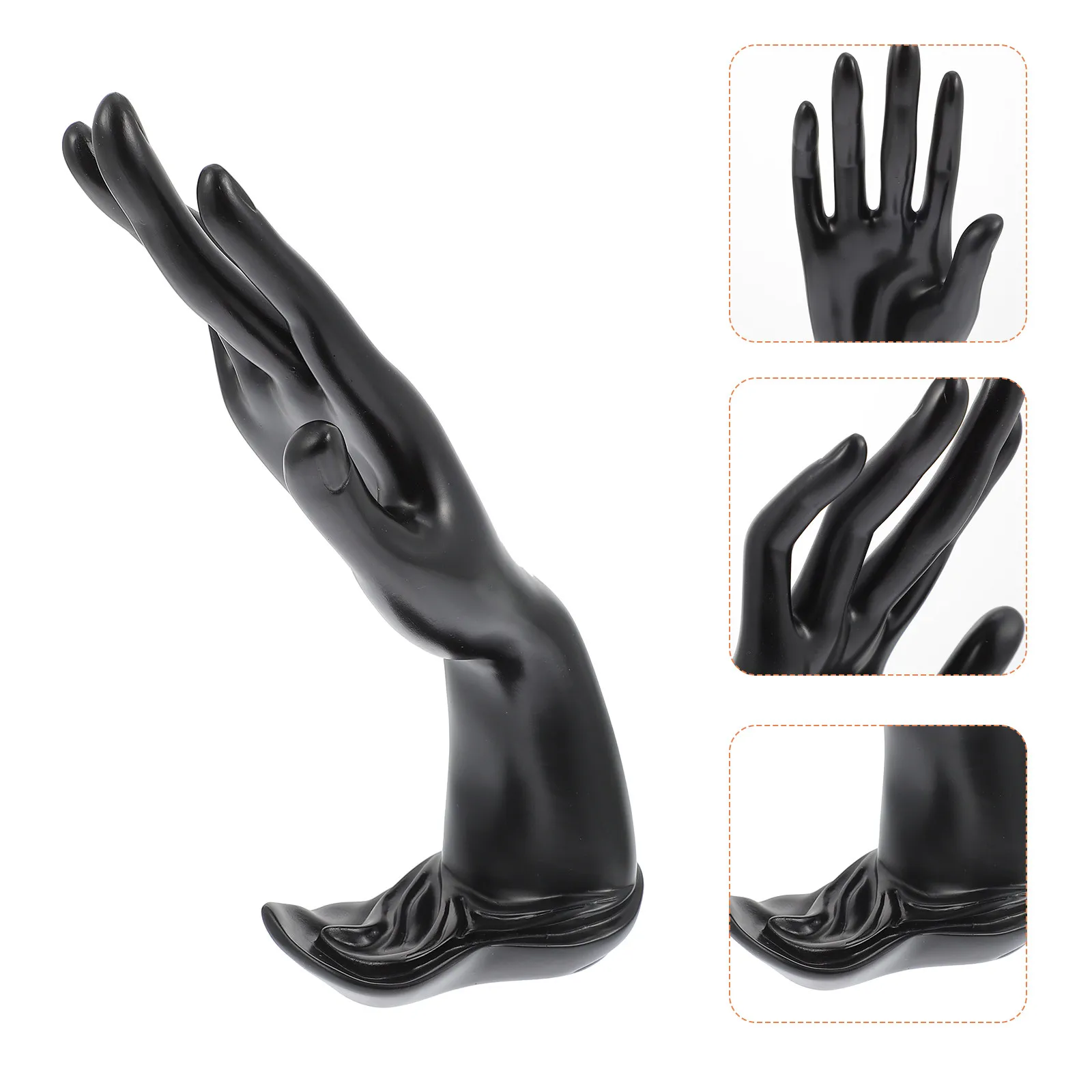 1Pcs Resin Hand Jewelry Display Stand Mannequin Style Black Base Ring Bracelet Necklace Watch Holder for Store Exhibition