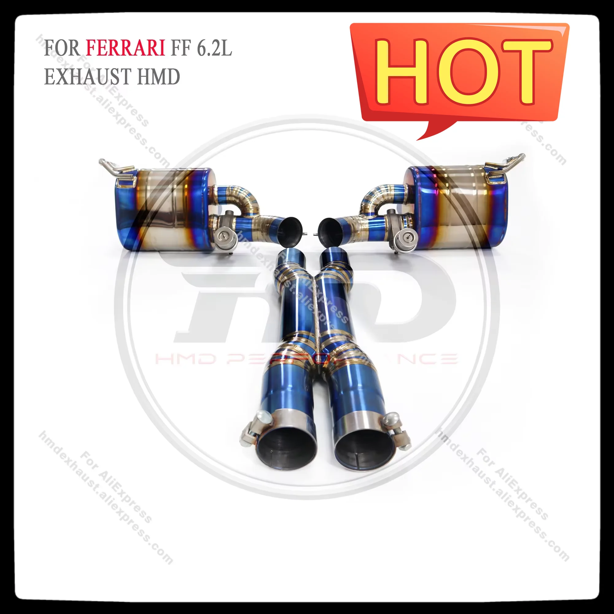 

HMD Titanium alloy Exhaust System Performance Catback For Ferrari FF 6.2L X Pipe And Downpipe