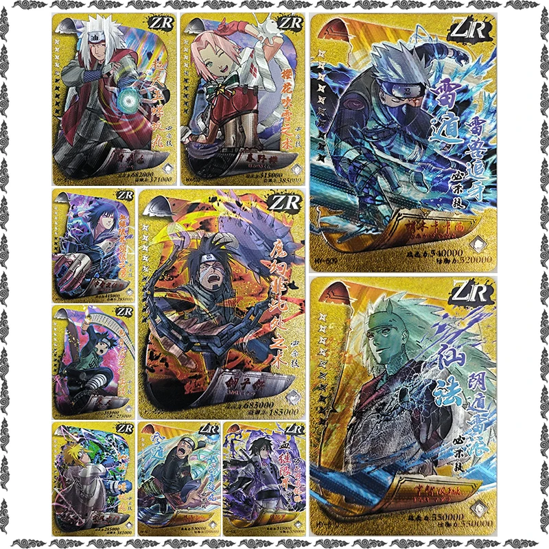 Anime NARUTO Rare ZR Game Jiraiya Haruno Sakura Sasuke Tenten Namikaze Minato Indora Madara Collectible Cards Birthday Toy Gift