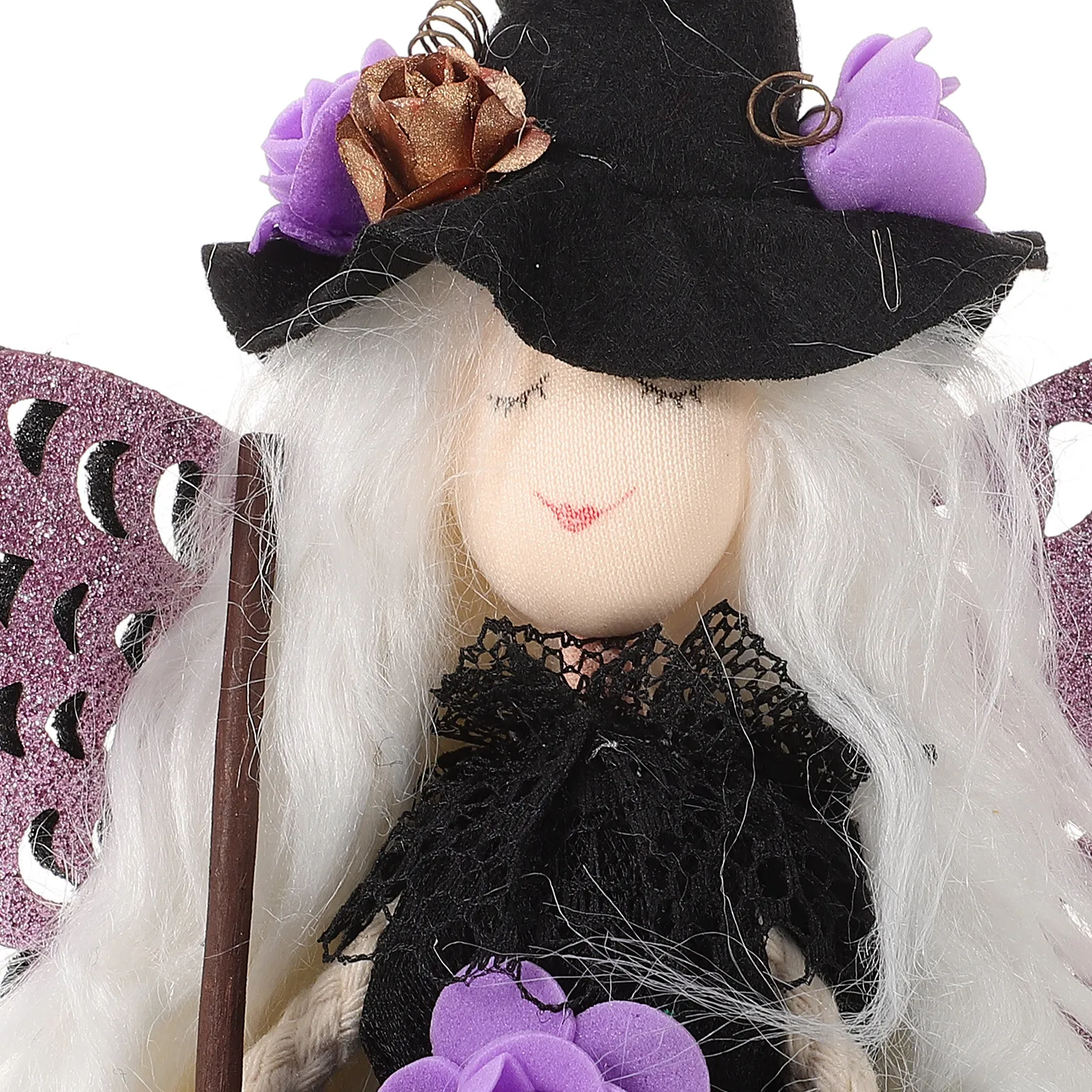 

Украшение для елки на Хэллоуин: Ведьма из черной шелковой ткани, призрачный декор, устойчивое основание, простая установка, создание праздничной атмосферы для дома, вечеринок, офиса