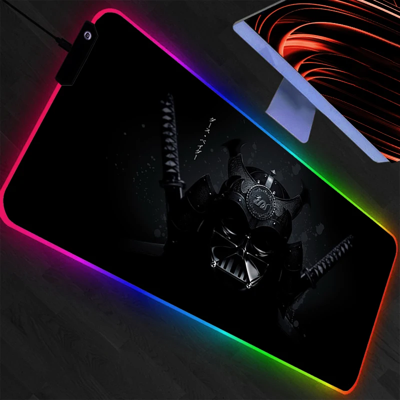

RGB Mouse Pad Star Wars Backlight Gaming Accessories Computer Speed Mini Pc Gamer Keyboard LED Desk Mat Mousepad animation