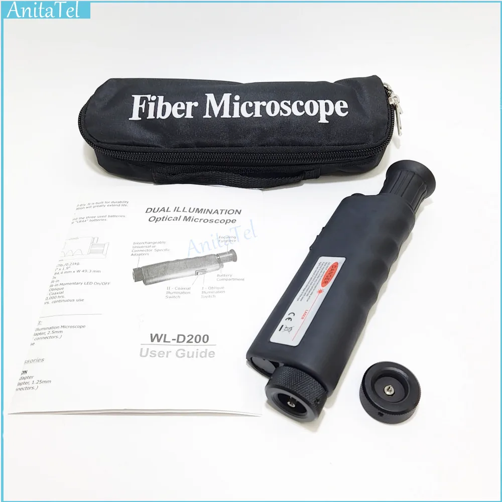 

Optical End Face Microscope 200/400X Multiples Fiber Inspection Microscope 2.5Mm(SC/FC/ST) /1.25Mm(LC) Adapter