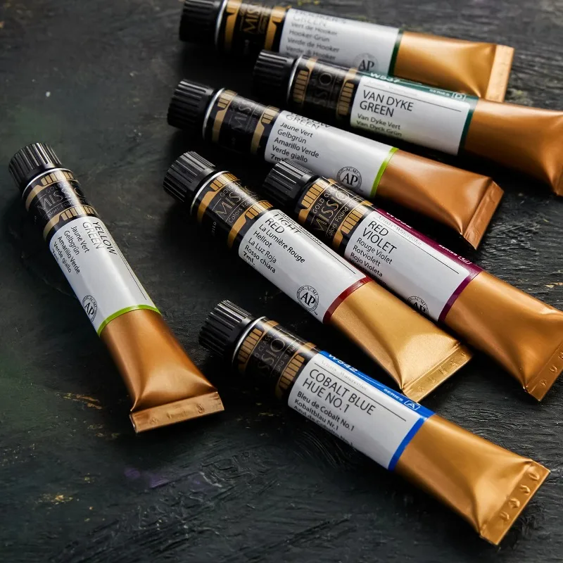 Original MIJELLO Mission Gold Watercolor Paint 7ml Single Tube Artist Grade Aquarela Professional Art Painting Pigment