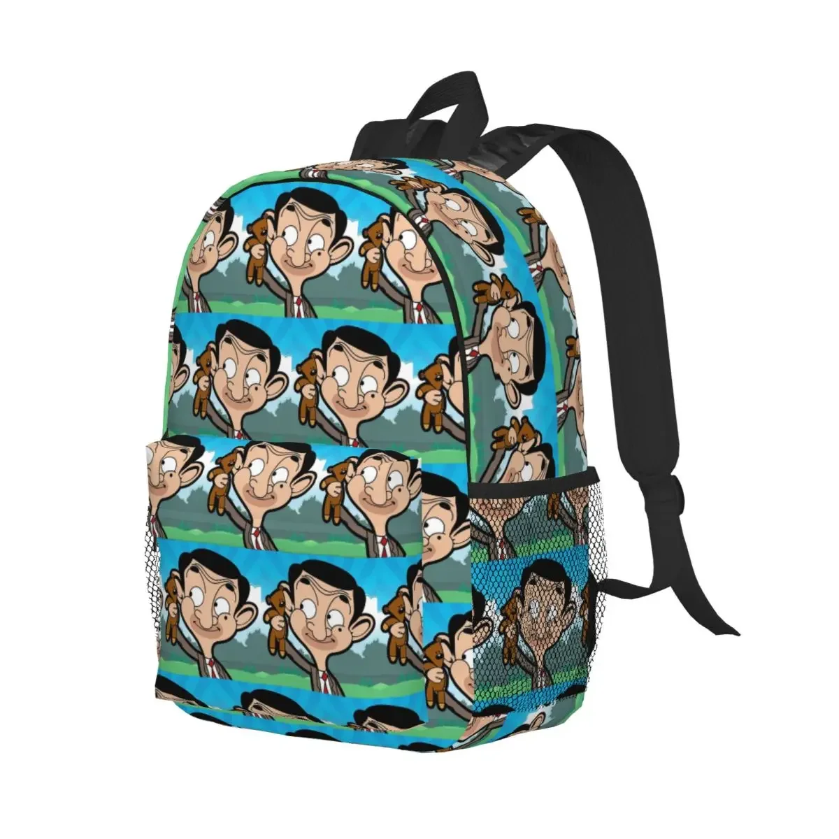 

Mr. Bean Cartoon Backpack Student Boys Girls BookBag Kids School Bag Laptop Shoulder Bags for Men Women