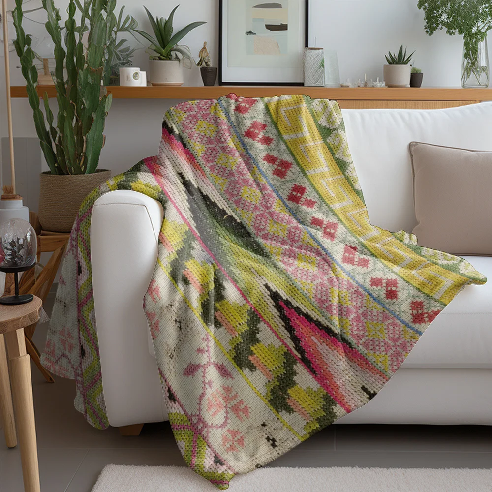 Moroccan Kilim Vintage Tribal Pattern Geometric Blanket Throw Cushion Cover Bedspread Home Decor