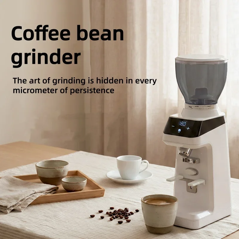 Espresso Coffee Grinder with Dosing System, Automatic Portion Control Electric Burr Grinder, Adjustable Fine Grind Coffee Mill F