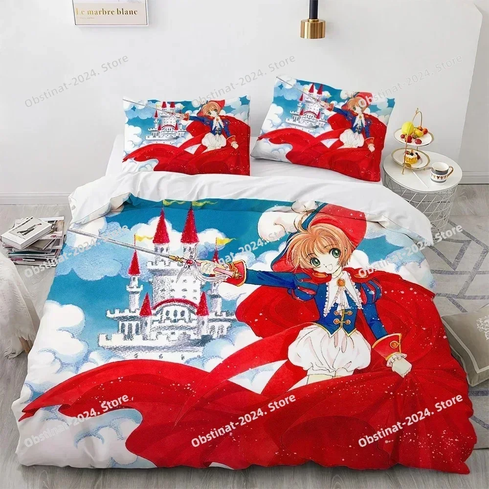 3D Print Cardcaptor Sakura Bedding Set Duvet Cover Bedroom Comforter Single Twin King Size Quilt Cover Home Textile
