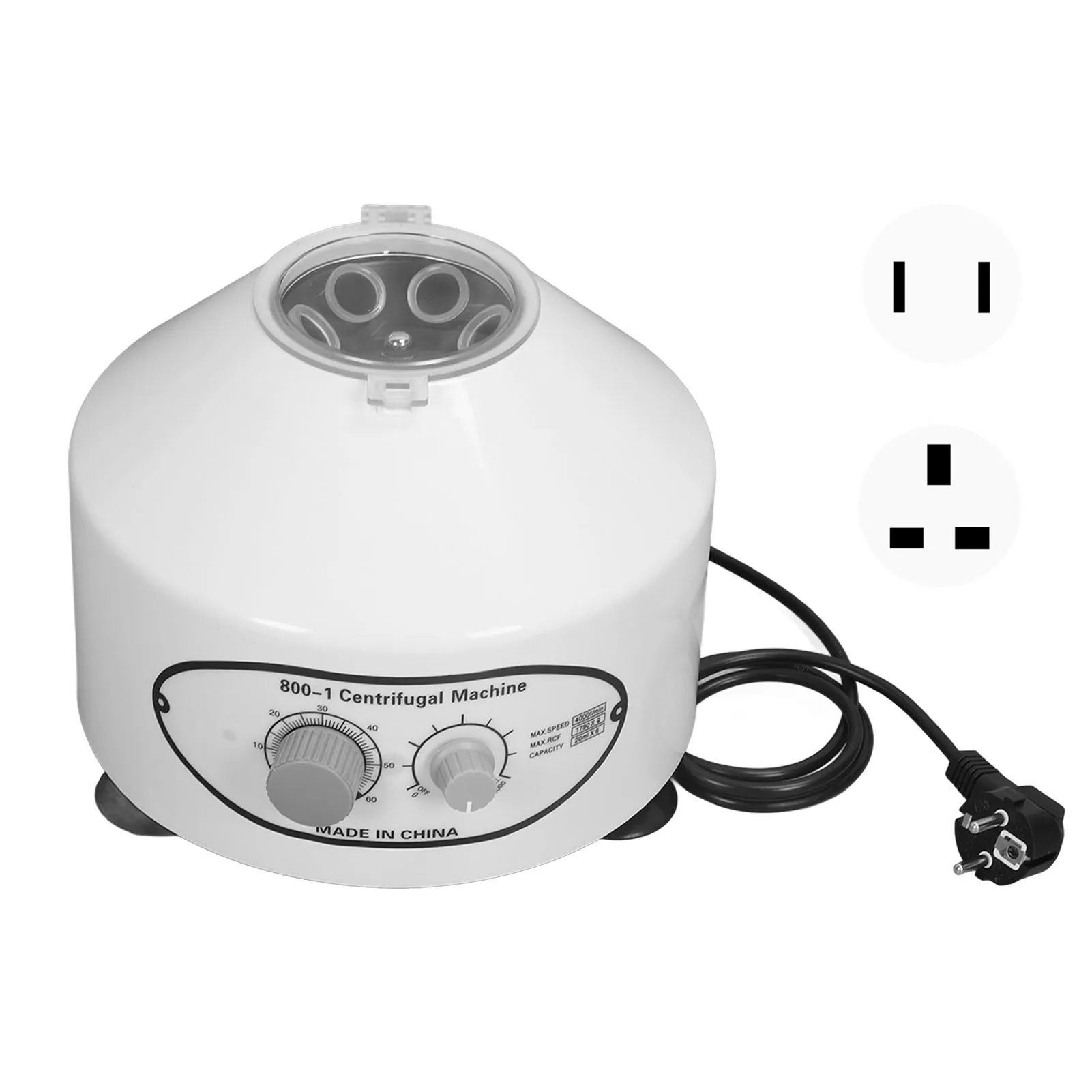 Electric Centrifuge Machine 1790xg 0-4000rpm Speed 0-60 Minute Timer Benchtop Centrifuge for Liquid Separation Experiment