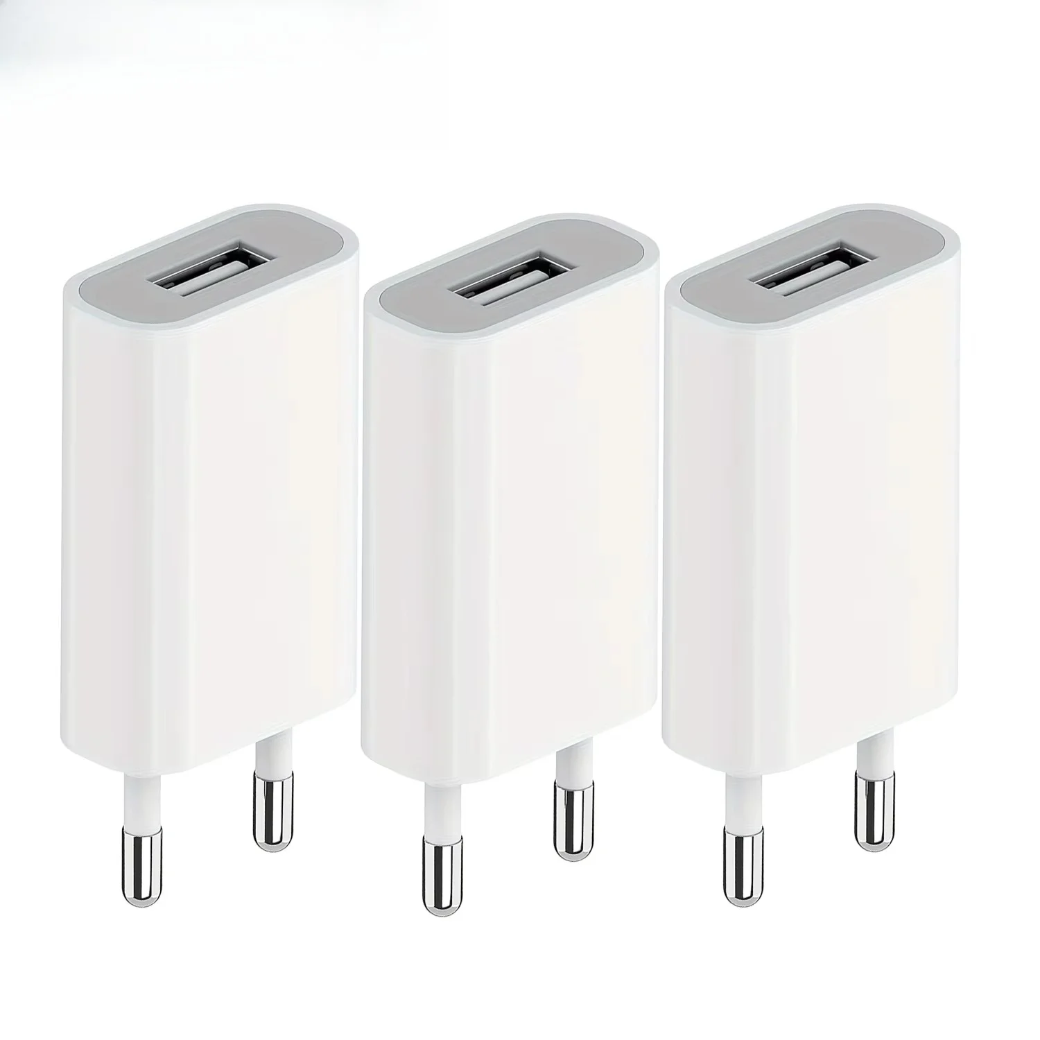 1-5Pcs USB Mini Europe Plug Universal Travel Charger Fast Charger For iPhone 16 15 Samsung Xiaomi POCO Wall Power Adapter