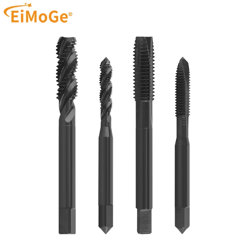 HSS 6542 OX/TIN Coated Spiral Flute & Spiral Point Machine Tap Set for Stainless Steel, Metric Thread Cutting Tools M2-M12