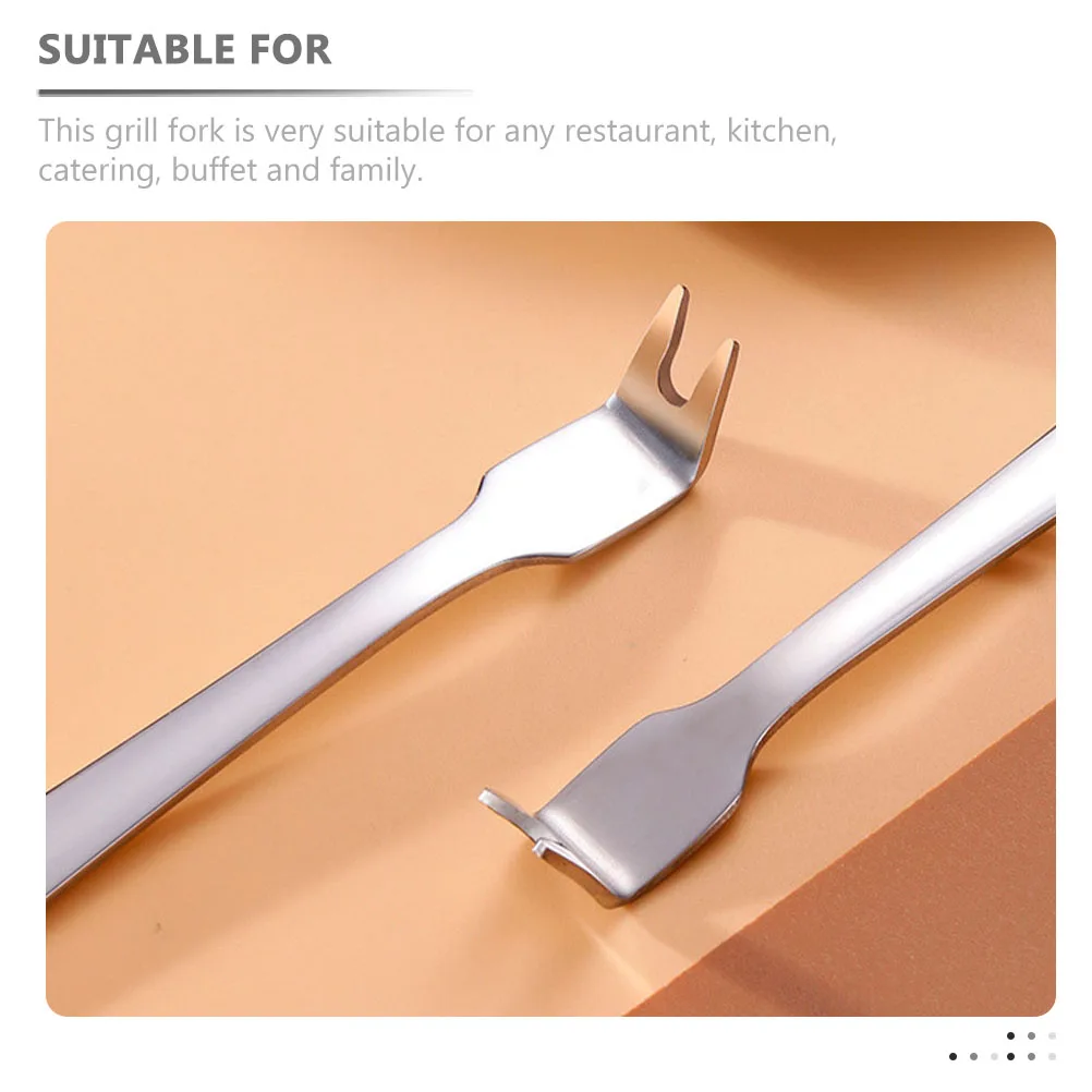 

5Pcs Stainless Steel Meat Forks Long Handle Barbecue Forks for Outdoor Camping Serving Portable Bbq Grill Cooking Tools