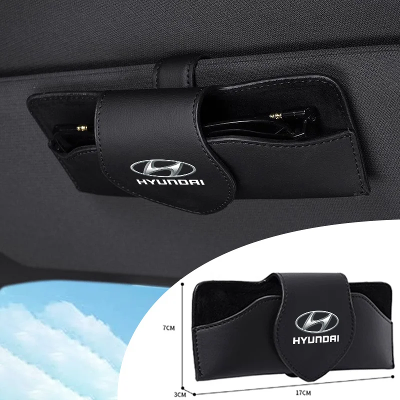 Car Sun Visor Glasses Box Sunglasses Organizer Clip Multifunction For Hyundai Ioniq Sonata Elantra Solaris Creta Accent SantaFe