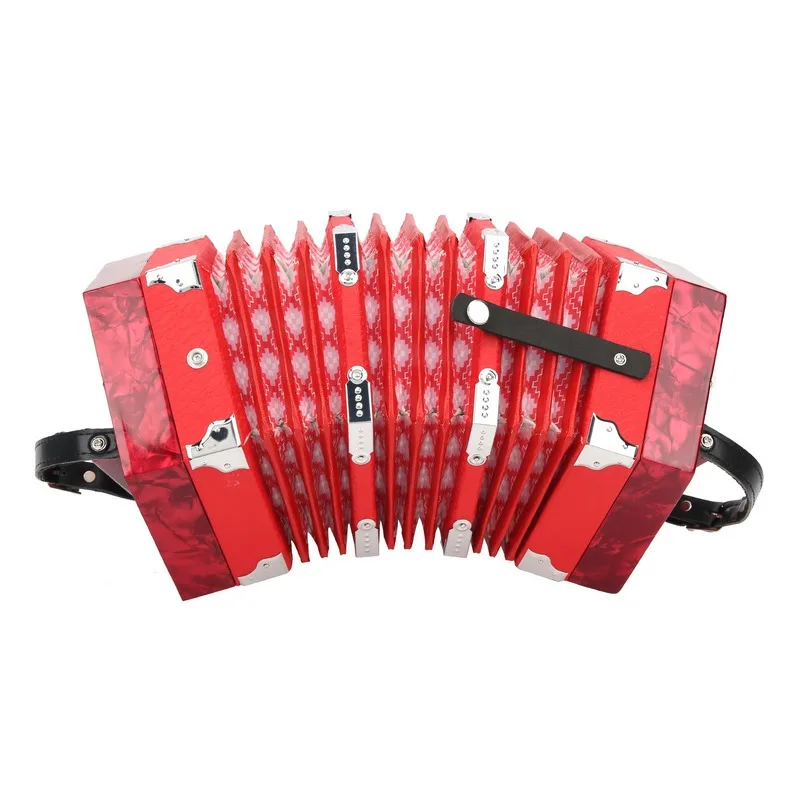 Concertina Accordion Portable Professional for Adults Musical Instrument Supplies Red