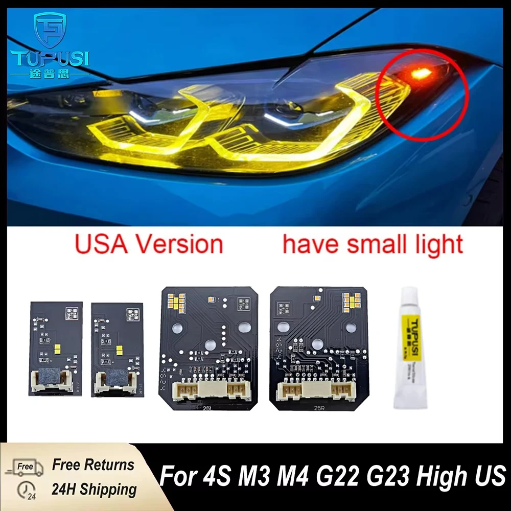 

US Spec Yellow Laser Headlight Angel Eyes for BMW M3 M4 G22 G23 G26 G80 G82 G83 420i 430i LED Headlight Daytime Running Light