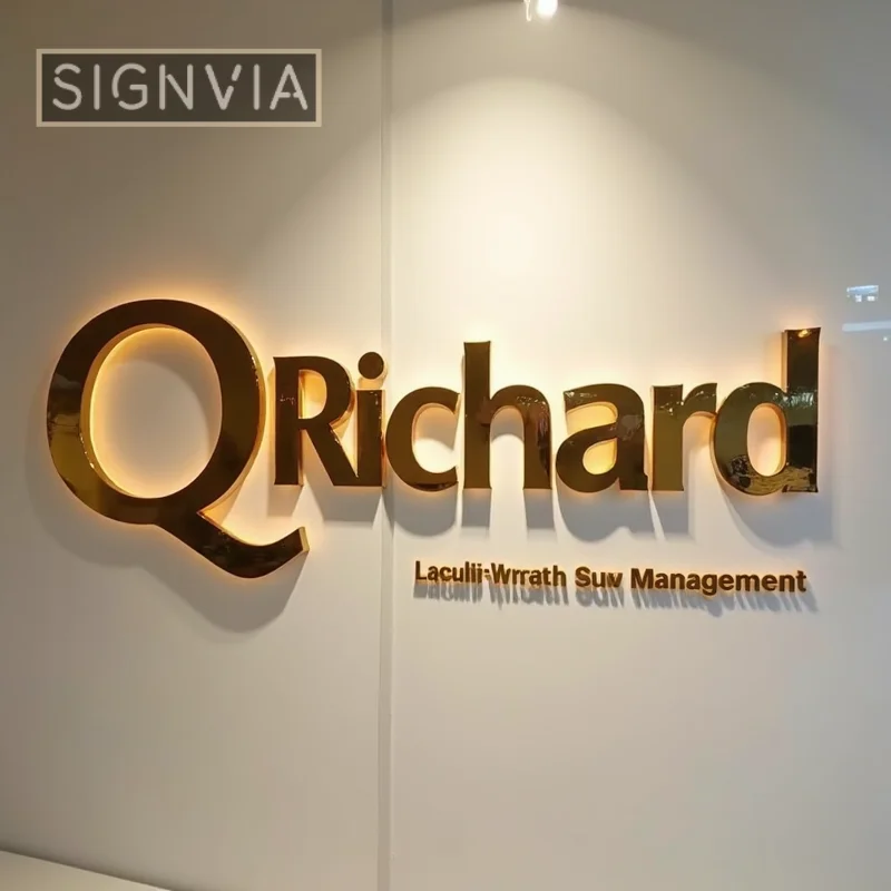 

Custom Backlit Business Sign With 3D LED Metal Letters Storefront Outdoor Illuminated Waterproof Signage