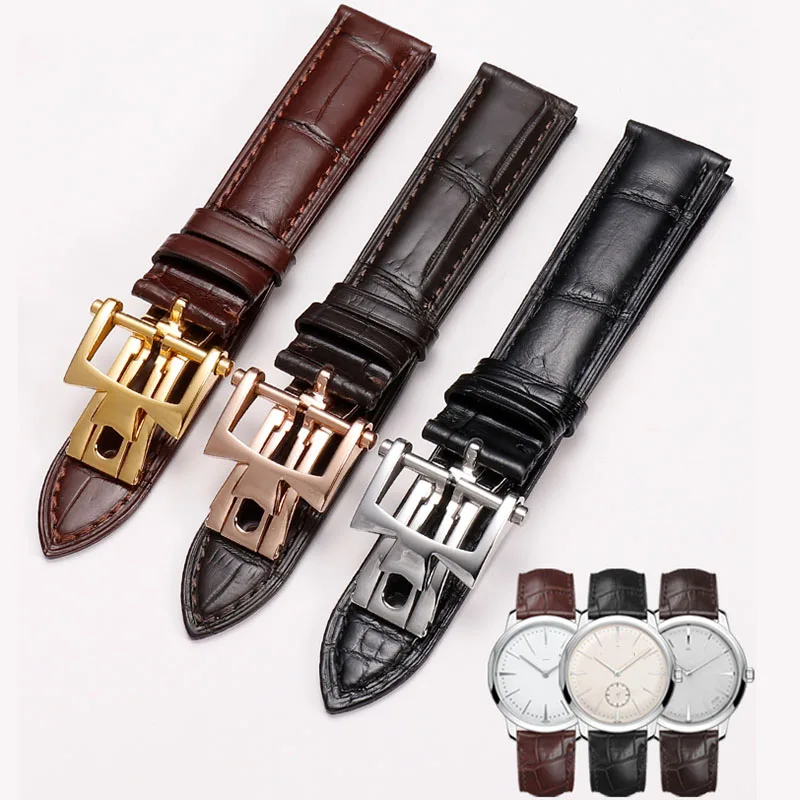 

Crocodile skin watchband For Vacheron Constantin strap folding buckle 19mm 20mm 21mm 22mm black brown fit VC Men's watchband