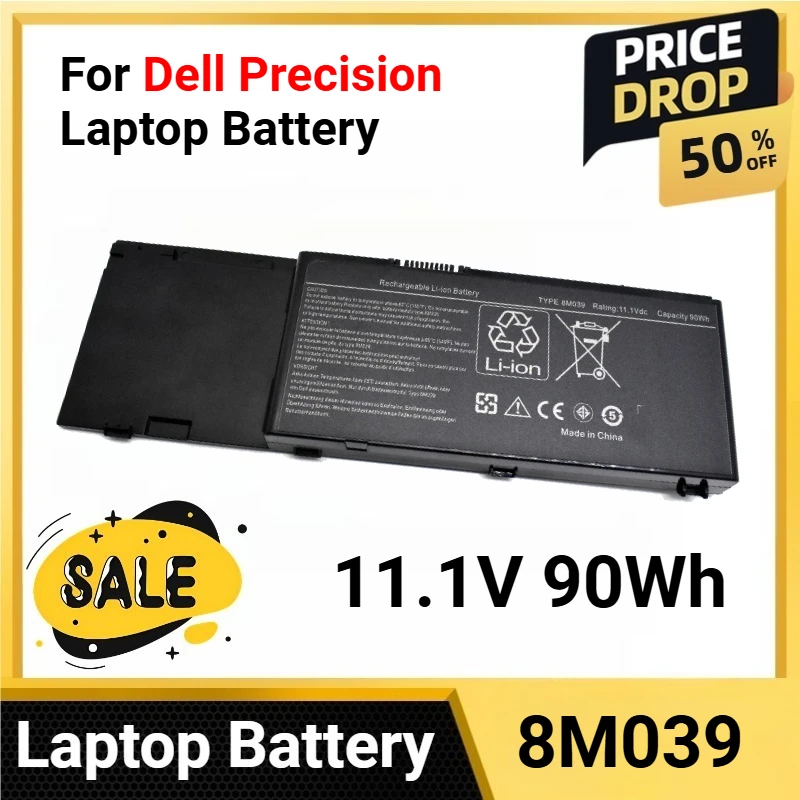 

8M039 11.1V 90Wh For Dell Precision Laptop Battery For M2400 M4400 M6400 M6500 C565C DW842 KR854 J012F 312-0873 312-0868