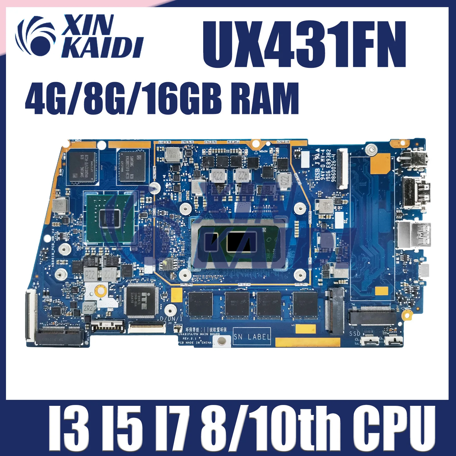 

Computer Mainboard For ASUS UX431FLC UX431FN UX431FL BX431FN RX431FN Laptop Motherboard I3 I5 I7 8th 10th Gen 4G 8G 16GB RAM