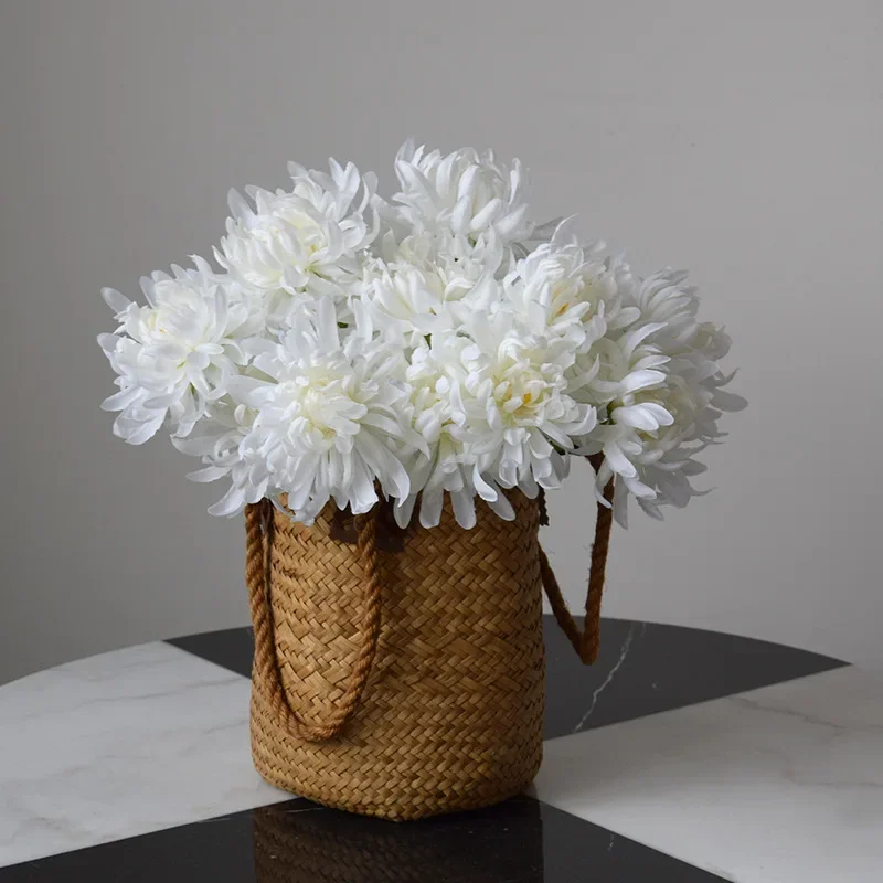 15/20 Stück Simulationsblumen Seiden-Krabbenklauen-Chrysanthemen Seidenblau Künstliche Blumen Künstliche Chrysanthemen Auditorium-Dekoration – Detail 9