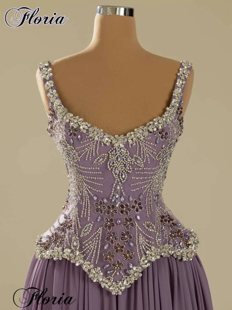 Sommerliche Spaghetti-Abschlussballkleider, Boho-Chiffon-Abendkleider für Damen, Perlenbesetzte Geburtstagskleider, Vestidos De Fiesta, individuell gestaltet