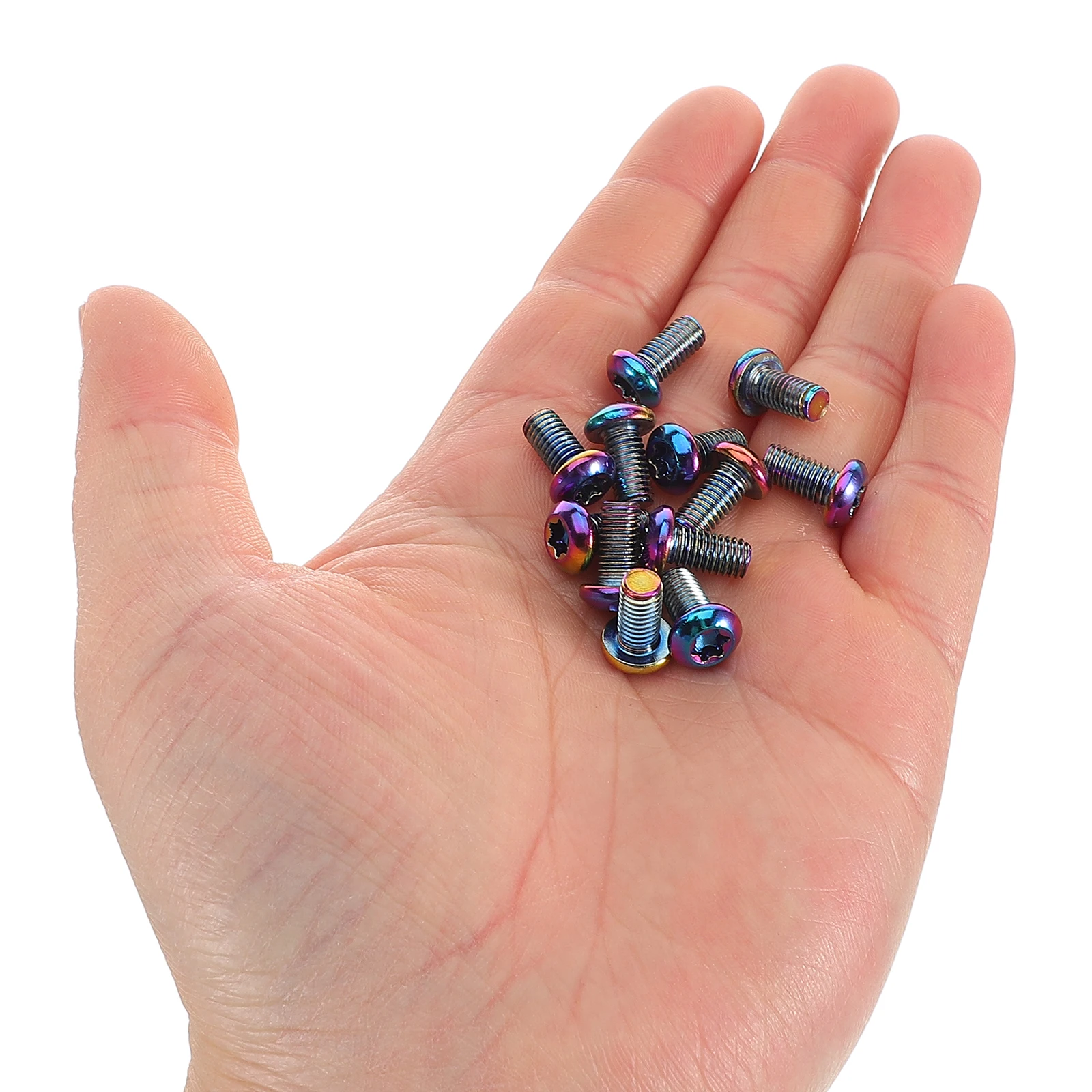 

12Pcs Bike Disc Brake Screws Electroplated Design Secure Fit for Mountain Road Bike Rotor Fixing Bolts Bicycle Bolts