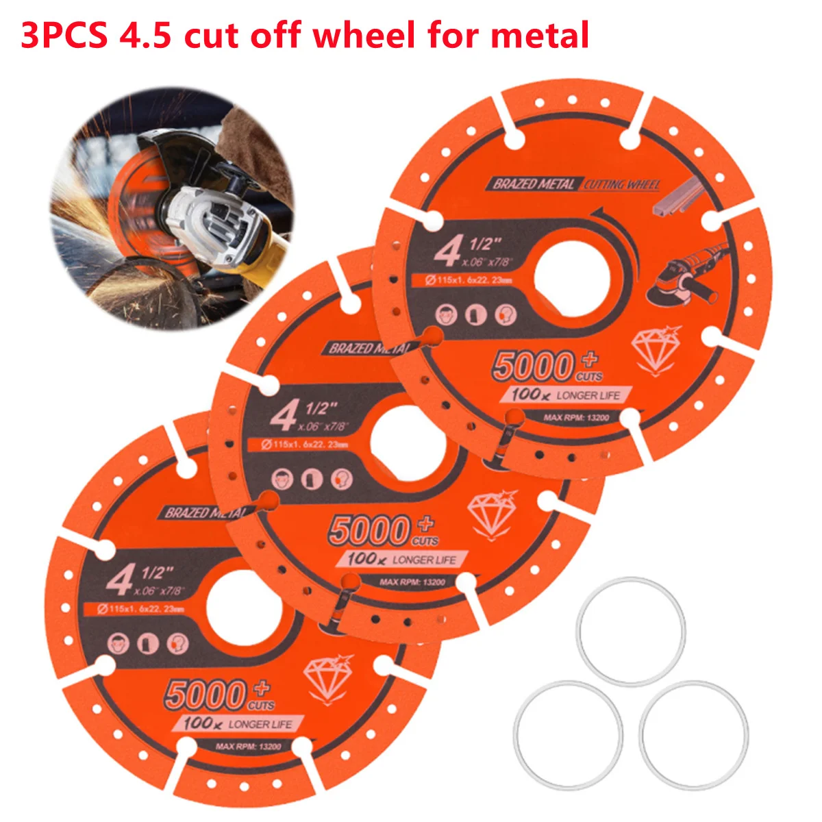 

Composite Multifunctional Cutting diamond Saw Blade 115x22.23mm steel metal stone cast iron steel reinforcement aluminum
