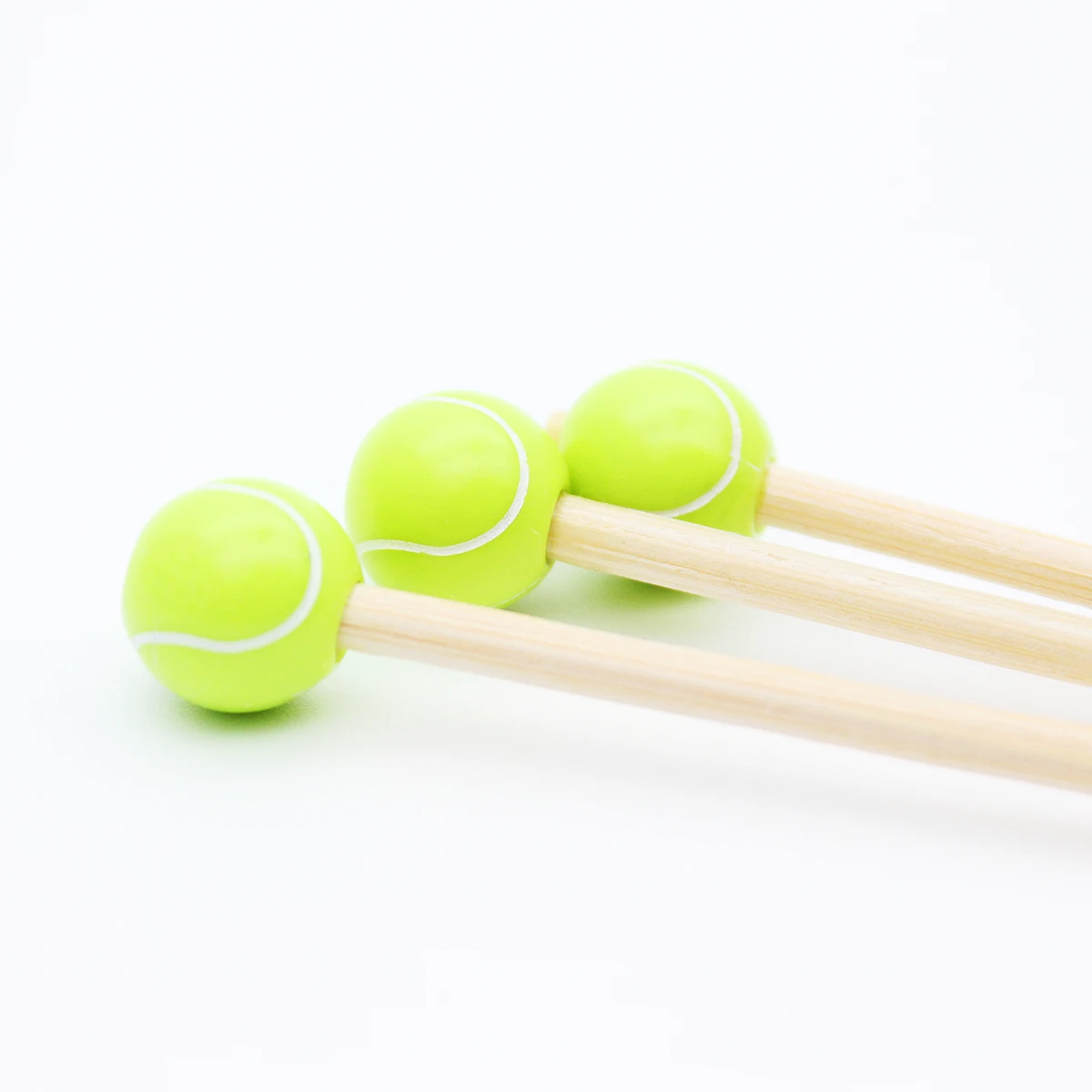 100 Pieces x Home Party Wedding Supplies Disposable 120mm Cocktail Tennis Ball Bamboo Pick Skewers