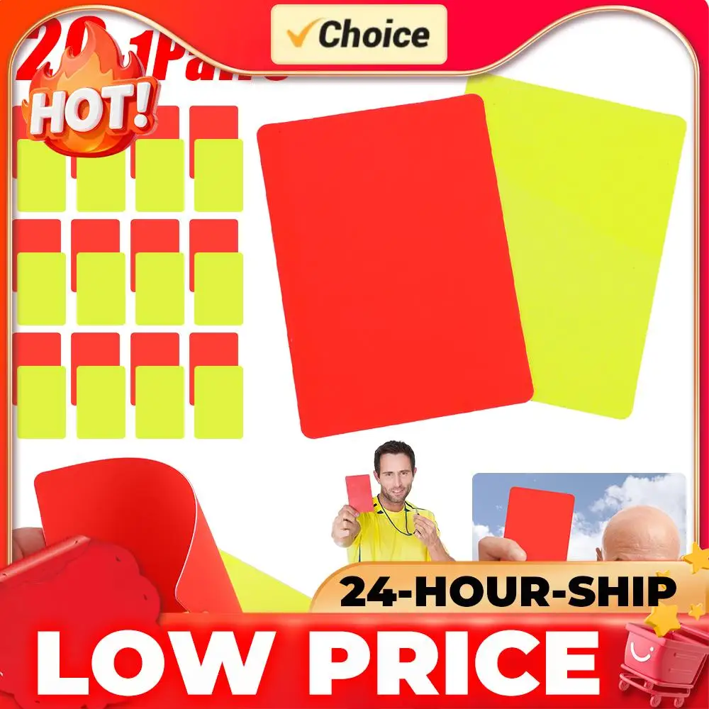 

1-20 пар красных и желтых карточек из ПВХ для футбольных арбитров, набор для тренировок и матчей по футболу.