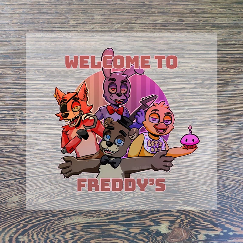 FNAF Iron on Patches for Clothing Five Nights At Freddy DIY Hoodie Hat T-shirt Heat Transfer Patch Clothes Custom Vinyl Sticker