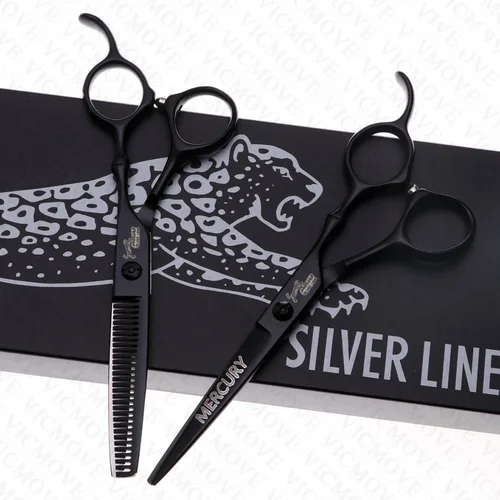 Imagen 2 del producto Tijeras de peluquería profesionales de alta calidad, corte de pelo de 5,5 y 6,0 pulgadas + tijeras de adelgazamiento, tijeras de salón, tienda de tijeras de peluquero