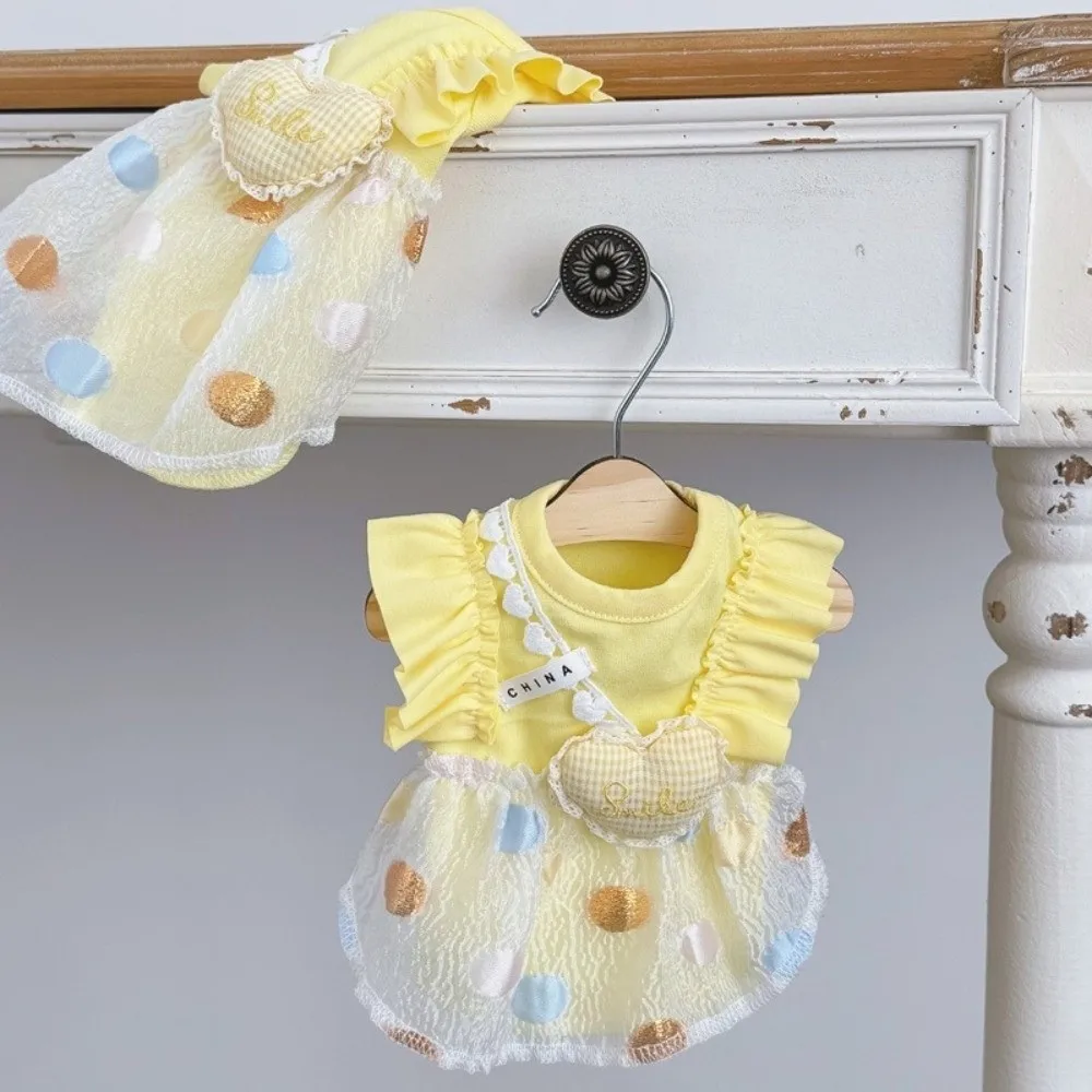 Cute Thin Puppy Cat Princess Dress Sweet Summer Corgi Teddy Clothes Wave Point Pattern Dog Skirt for Small Dog Cat