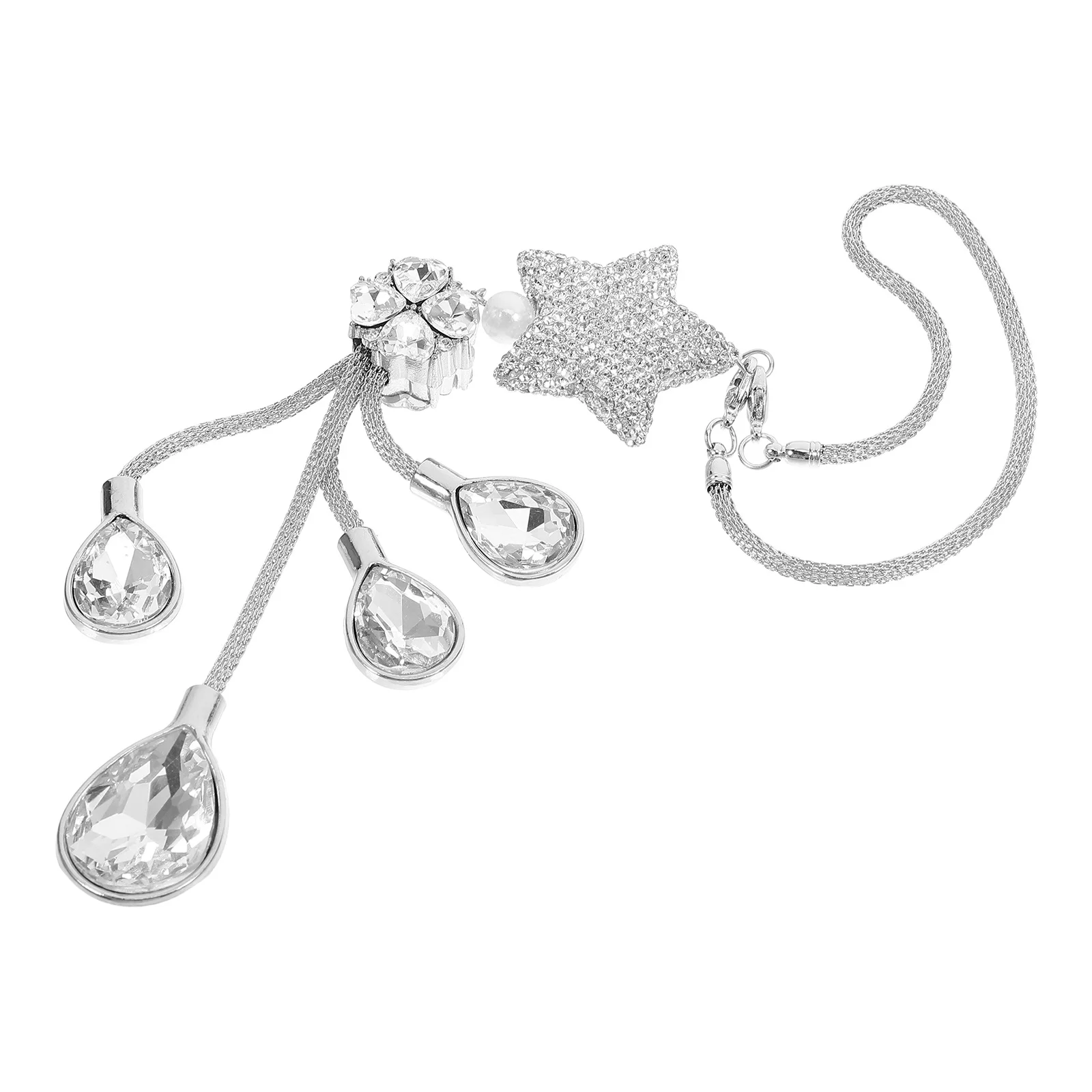 

Car Hanging Pendant Rhinestone Crystal Ball Decor Sturdy Iron Build Strong Load Capacity Shiny Star Charm for Car Interior