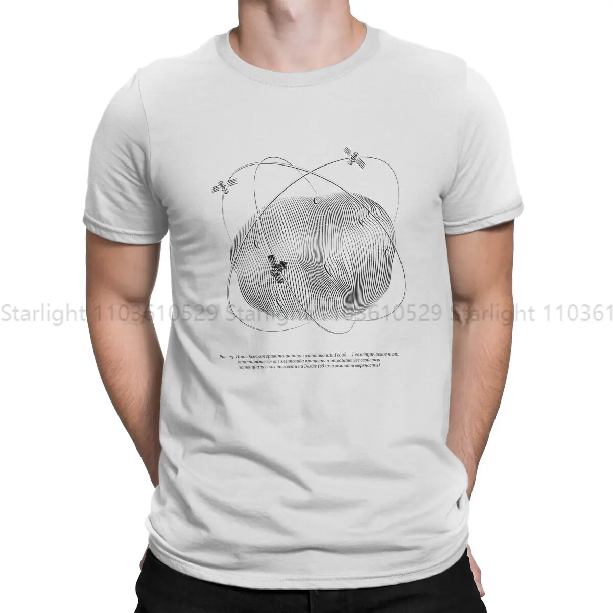 3 Body Problem Creative TShirt for Men Potsdam Gravity Potato Round Collar Polyester T Shirt Hip Hop Gift Clothes OutdoorWear