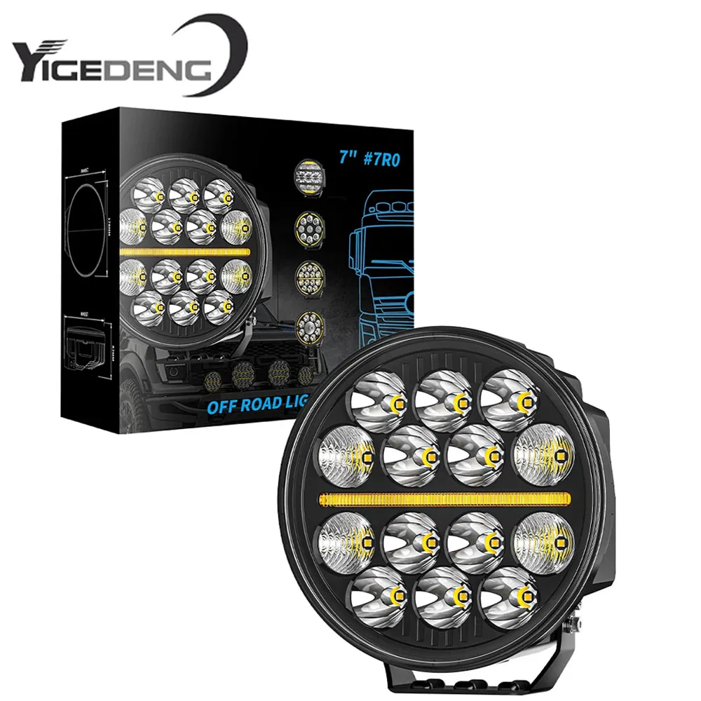 

YIGEDENG 7-дюймовый 60 Вт внедорожный фонарь светодиодный рабочий фонарь прожектор 12 В 24 В для ATV внедорожник грузовик 4x4 фара водонепроницаемая