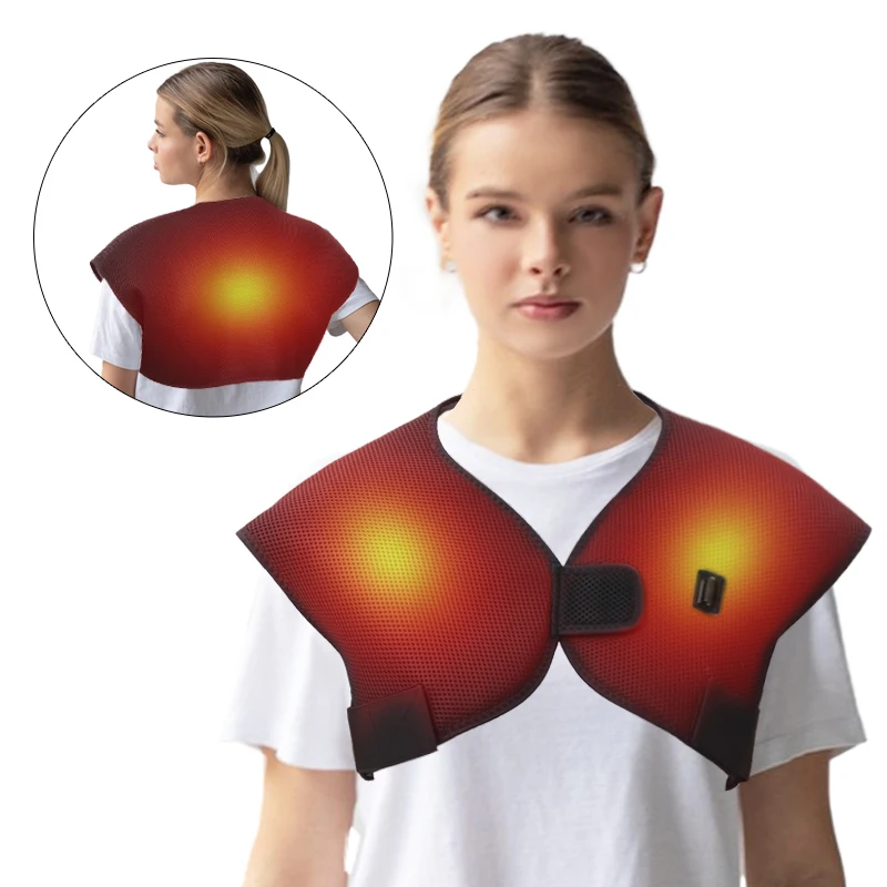 Elektrisches Heiz-Schultermassagegerät, 3 Heizfunktionen, Infrarot-Therapie, Schulter- und Rückenmuskelentspannung, Winter, Heimgebrauch, Unisex