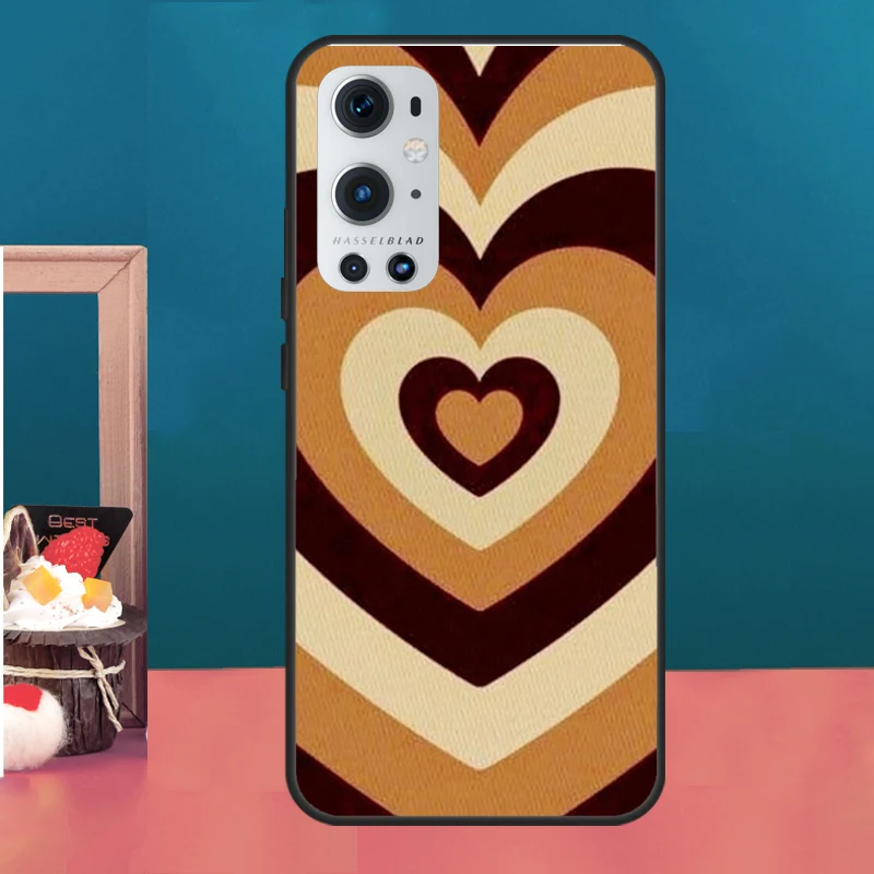 حافظة جمالية على شكل قلب بني من لاتيه لهاتف OnePlus 11 12 13 R 9 10 Pro 8T 9RT 10T OnePlus Nord 4 CE 2 3 Lite N20 N30