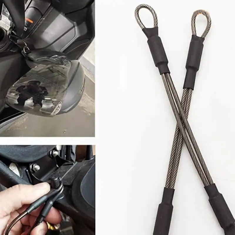 1/2Pcs Stainless Steel Helmet Anti-theft Lock Rope Security For Motorcycle Helmet Protector Rope Line Helmet Strap Storage Ropes