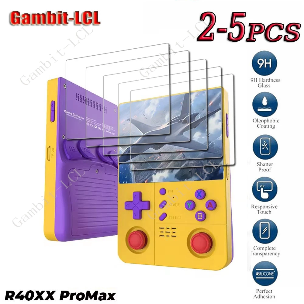 2-5PCS 9H HD Tempered Glass For R40XX Pro Max  Handheld Game Console  ON R40 R40XXProMax 4.2inch Screen Protector Cover Film