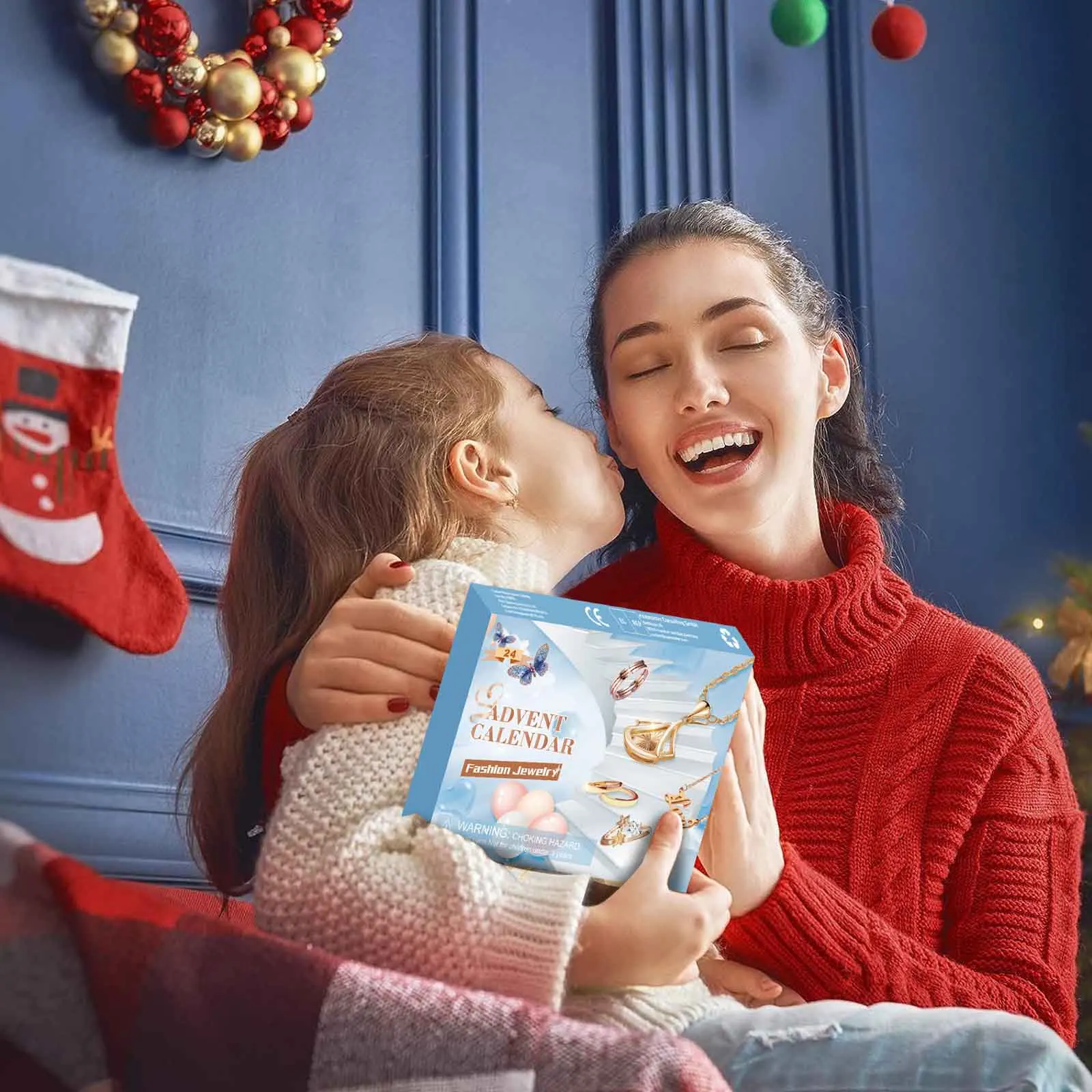 Minuterie d'étude, compte à rebours mignon, calendrier de l'avent de noël pour enfants, ensemble de bijoux, bague, collier, boucles d'oreilles, minuterie de sable de salle de bain 24 pièces