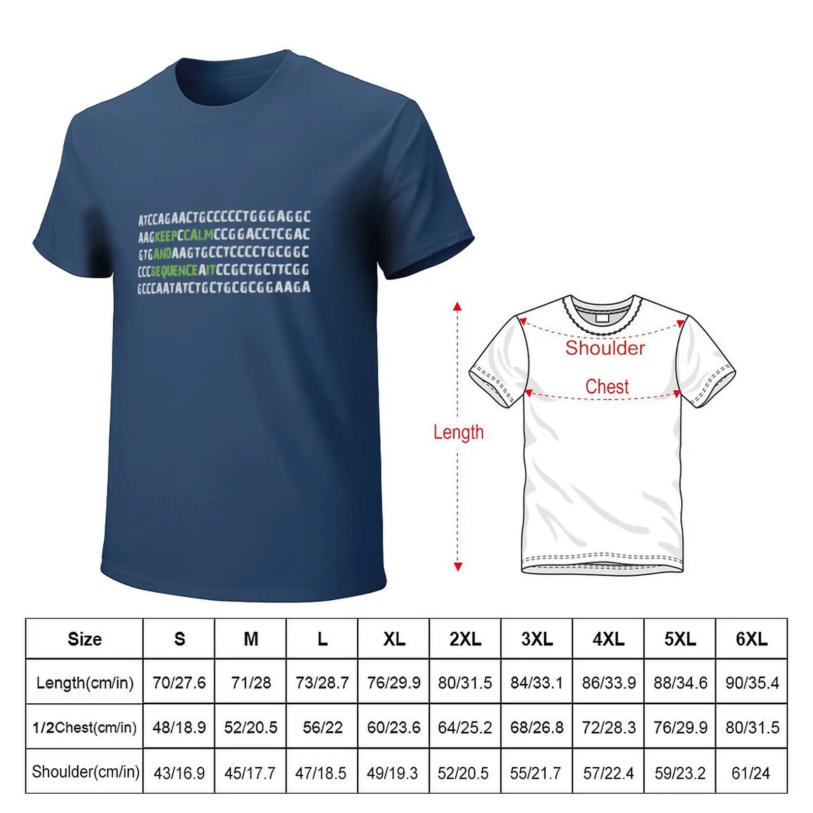 Keep Calm and Sequence It - Bioinformatics Genome DNA Green Grey T-shirt tops vintage Men's t-shirt