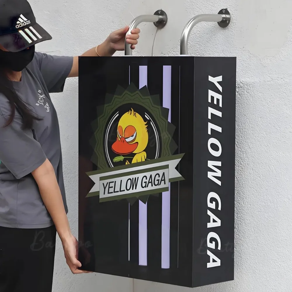 Custom Waterproof Acrylic LED Light Box for Outdoor Business Double Sided Storefront Sign with Wall Mounting Brackets