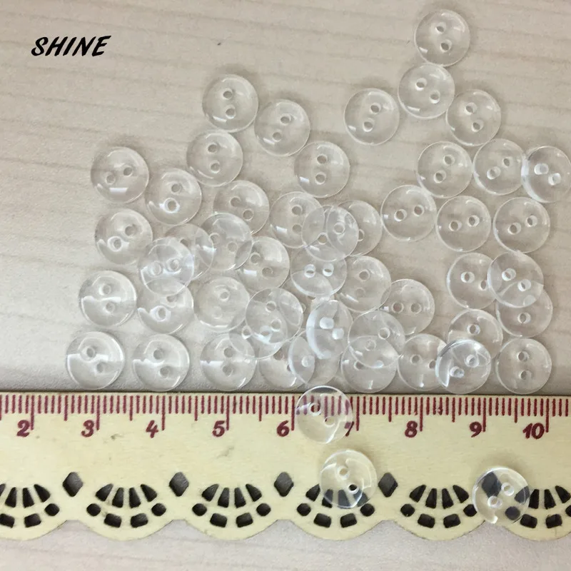 9mm 50pcs Resin Sewing Buttons Scrapbooking Round  2 Holes Pattern Costura botones bottoni botoes accesorios de costura