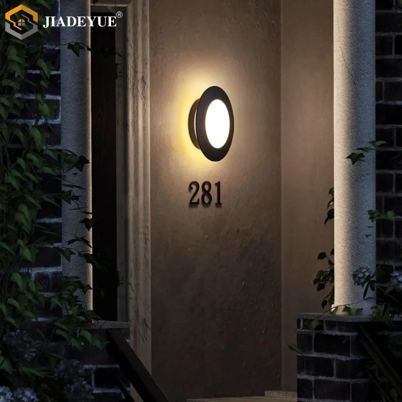 Outdoor impermeável LED Lâmpada de parede Circular, Pátio Lâmpada, Varanda Paisagem Lâmpada do teto, IP65