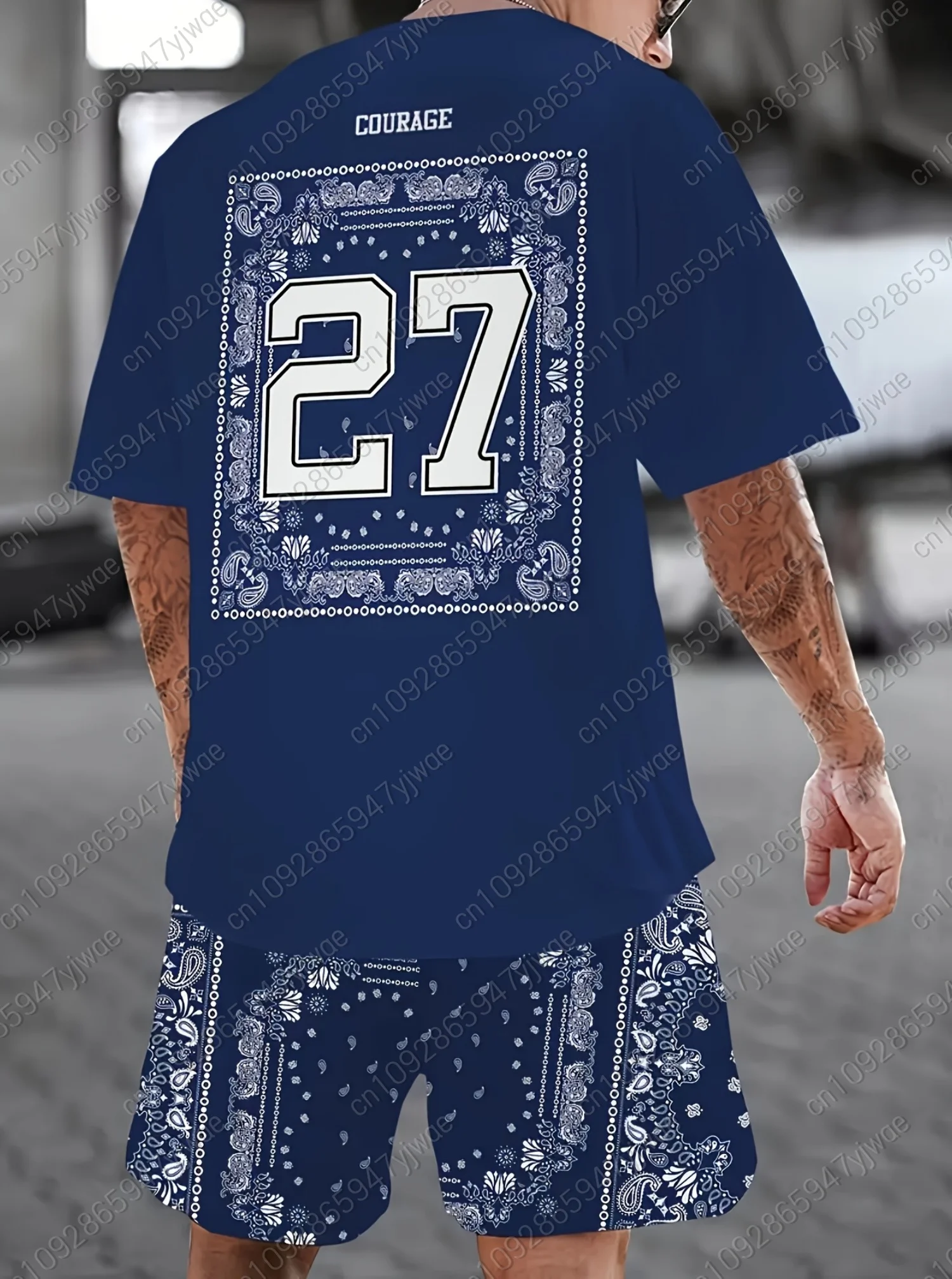 

2026 new spring men short sleeve t-shirt short set men mens casual sportswear setl tracksuit 2 pieces set men clothing